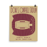 Florida State Football Doak Campbell Stadium Poster Print - Stadium Prints