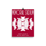 Indiana University Memorial Stadium Hoosiers Football Poster Print - Stadium Prints