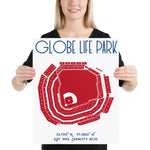 Texas Rangers Globe Life Park Stadium Poster Print - Stadium Prints