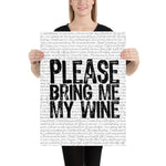 Please Bring Me My Wine | The Eagles- Hotel California | Music Lyric Art Print - Stadium Prints