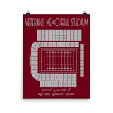 Troy University Football Veterans Memorial Stadium Poster - Stadium Prints