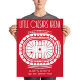 Detroit Red Wings Little Caesars Arena Stadium Poster Print - Stadium Prints