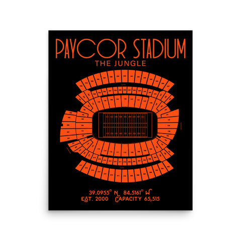 Cincinnati Bengals Paul Brown Stadium The Jungle Poster Print - Stadium Prints