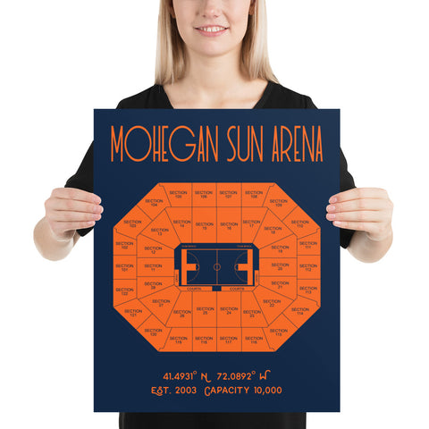Connecticut Sun Mohegan Sun Arena Stadium Poster Print WNBA - Stadium Prints