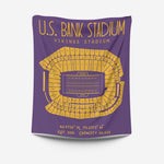 Pro Football Stadium Fleece Blankets - Stadium Prints