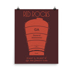 Red Rocks Amphitheater Seating Chart - Stadium Prints