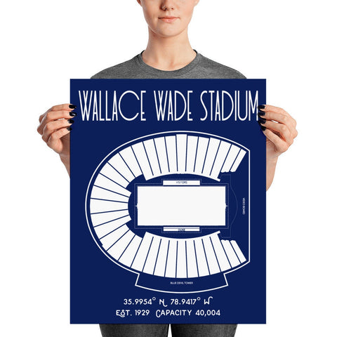 Duke Football Wallace Wade Stadium Poster Print - Stadium Prints