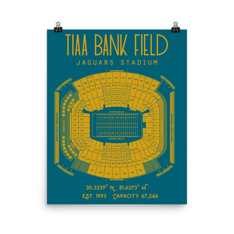 TIAA Bank Field Football Stadium Print, Jacksonville Jaguars Football