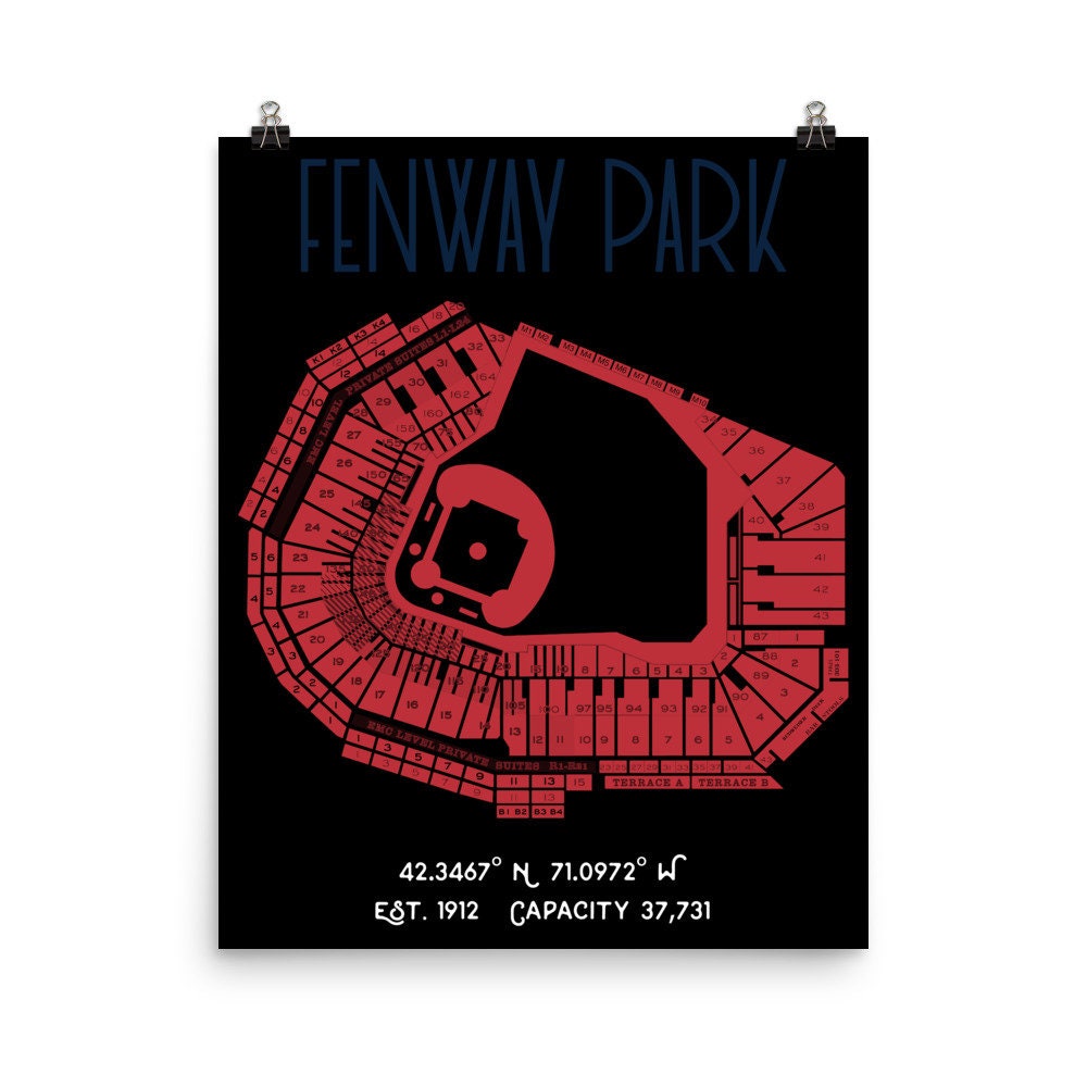 Vintage Fenway Park Poster_Boston Red Sox Photo Reproduction - Row