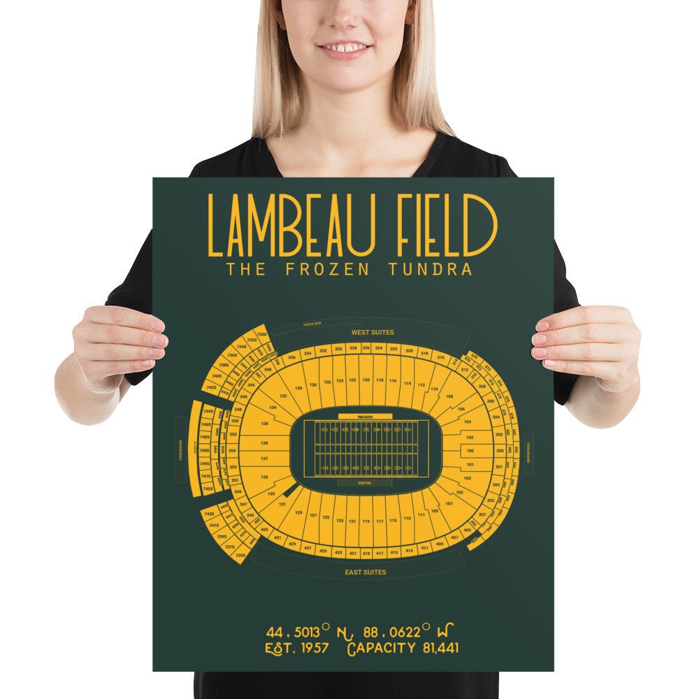 Green Bay Packers Lambeau Field Stadium Poster Print Metal Print