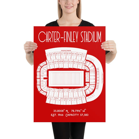 NC State North Carolina State Football Carter-Finley Stadium Poster Print - Stadium Prints