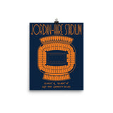 Auburn University Jordan-Hare Stadium Poster Print - Stadium Prints