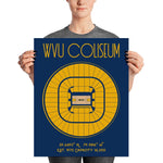 West Virginia University Basketball WVU Coliseum Poster - Stadium Prints