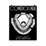 Detroit Tigers Comerica Park Stadium Poster Print - Stadium Prints