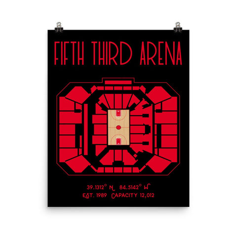 Cincinnati Basketball Fifth Third Arena Stadium Poster Print - Stadium Prints
