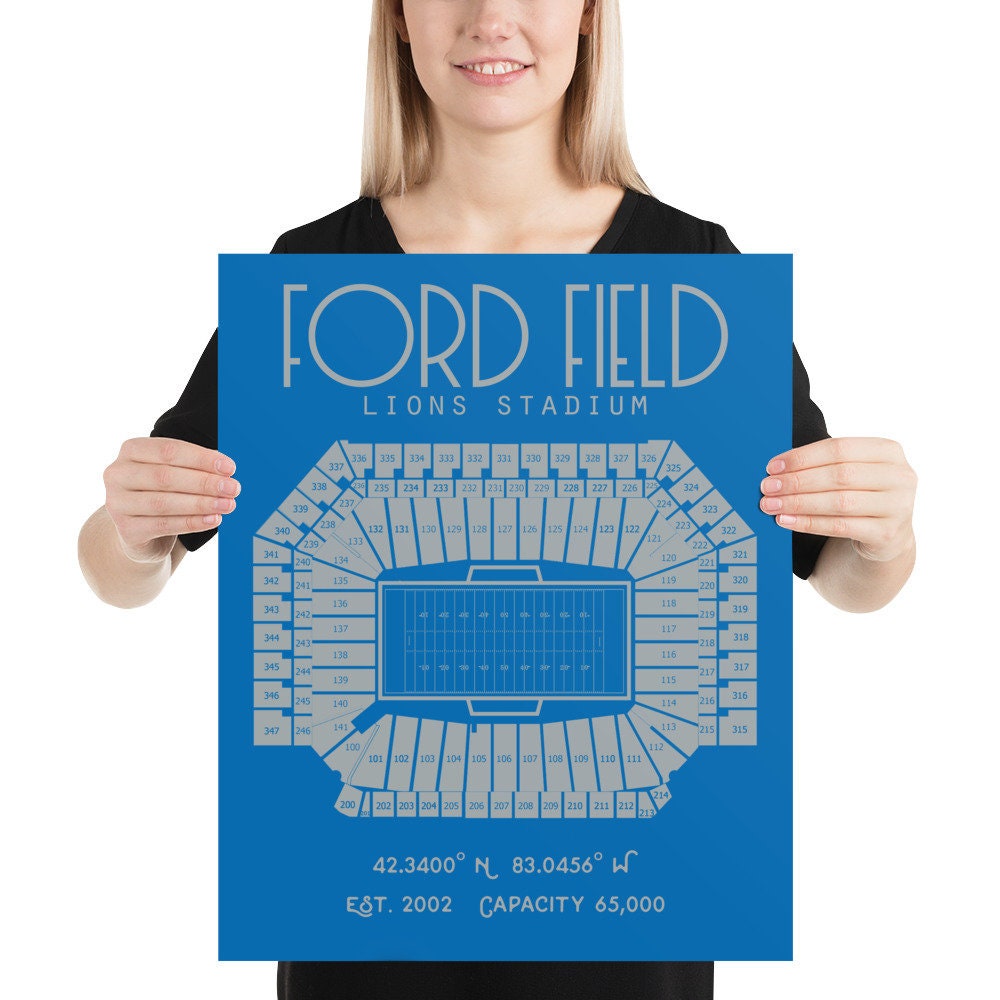 Detroit Lions Ford Field Stadium Poster Print