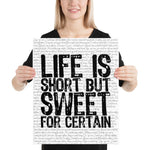 Life Is Short but Sweet For Certain - Dave Matthews Band Two Step | Music Lyric Art Print - Stadium Prints