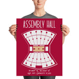 Indiana University Basketball Assembly Hall Stadium Poster - Stadium Prints