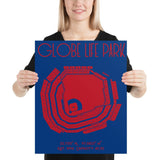 Texas Rangers Globe Life Park Stadium Poster Print - Stadium Prints