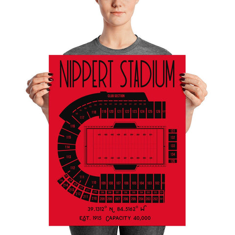 Cincinnati Football Nippert Stadium Poster Print - Stadium Prints