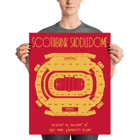 Calgary Flames Scotiabank Saddledome Stadium Poster Print - Stadium Prints