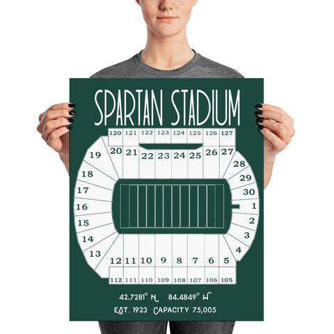 Michigan State Football Spartan Stadium Poster Print - Stadium Prints