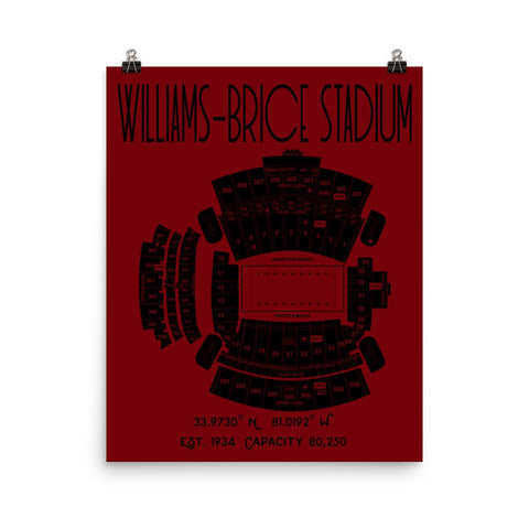 South Carolina Gamecocks Football Stadium Poster Print - Stadium Prints