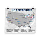NBA Stadiums Poster - Stadium Prints