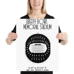 University of Memphis Tigers Football Liberty Bowl Memorial Stadium Poster - Stadium Prints