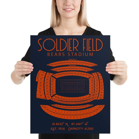 Chicago Bears Soldier Field Stadium Poster - Stadium Prints