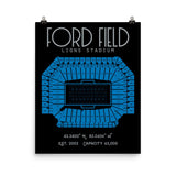 Detroit Lions Ford Field Stadium Poster Print - Stadium Prints