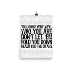 Notorious BIG / Juicy Lyric Art Print | You Know Very Well Who You Are. Reach For The Stars - Stadium Prints