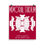 Indiana University Memorial Stadium Hoosiers Football Poster Print - Stadium Prints