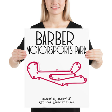 Barber Motorsports Park Track Map Poster | Birmingham, Alabama - Stadium Prints
