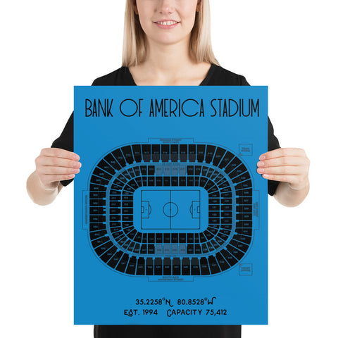 Charlotte FC Bank of America Stadium Poster Print - Stadium Prints
