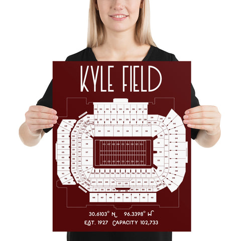 Texas A&M Kyle Field Stadium Poster Print - Stadium Prints