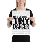 Elton John Tiny Dance | Music Lyric Art Print | Hold me Closer Tiny Dancer - Stadium Prints