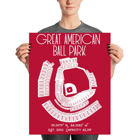 Cincinnati Reds Great American Ball Park Stadium Poster Print - Stadium Prints