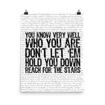 Notorious BIG / Juicy Lyric Art Print | You Know Very Well Who You Are. Reach For The Stars - Stadium Prints