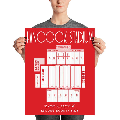 Illinois State University Hancock Stadium Poster Print - Stadium Prints