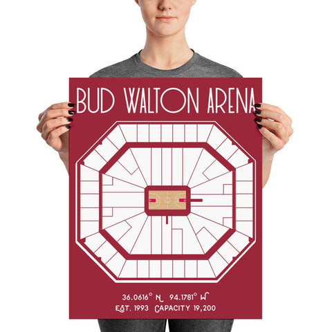 Arkansas Basketball Bud Walton Arena Poster - Stadium Prints
