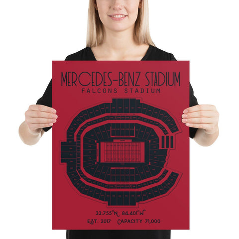 Atlanta Falcons Mercedez-Benz Stadium Poster Print - Stadium Prints