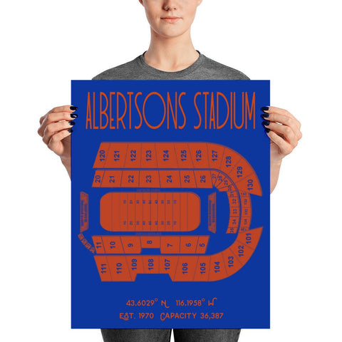 Boise State Football Albertsons Stadium Poster - Stadium Prints