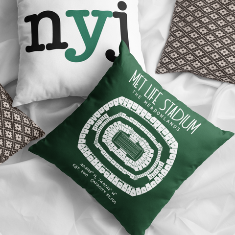 New York Jets Football Stadium & City Pillows - Stadium Prints